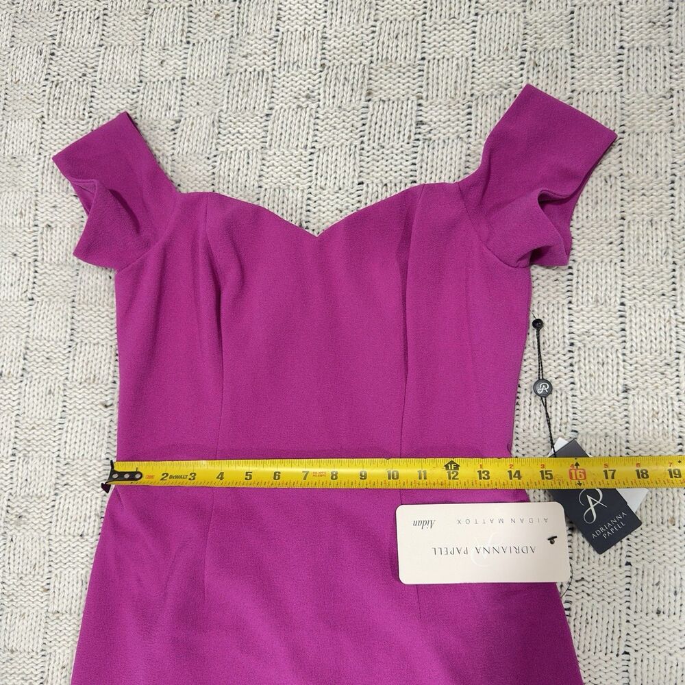 Adrianna Papell Aidan Mattox Women’s 8 Fuchsia Sweetheart Off Shoulder Dress NWT - Picture 7 of 10